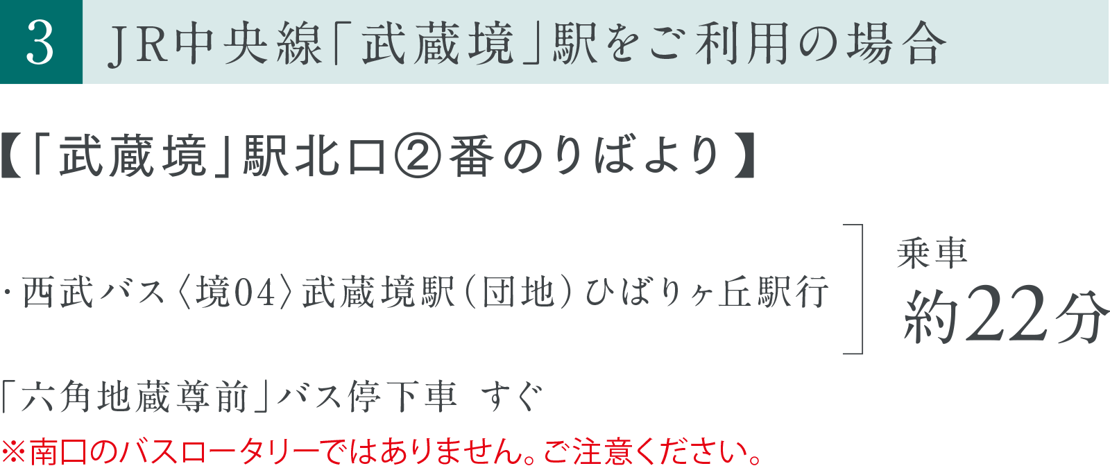 ［3］JR中央線「武蔵境」駅をご利用の場合